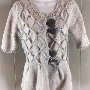 Leifsdottir anthropologie peplum Cardigan